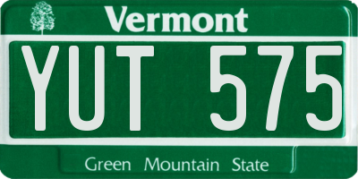VT license plate YUT575