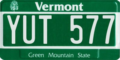 VT license plate YUT577