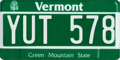 VT license plate YUT578