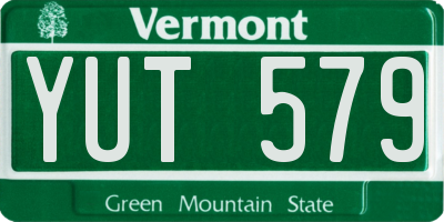 VT license plate YUT579