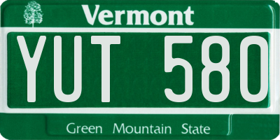 VT license plate YUT580