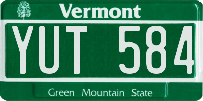 VT license plate YUT584