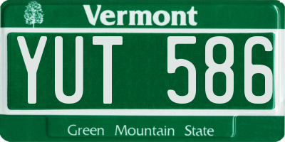 VT license plate YUT586
