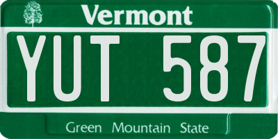 VT license plate YUT587