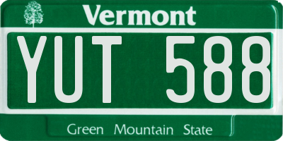 VT license plate YUT588