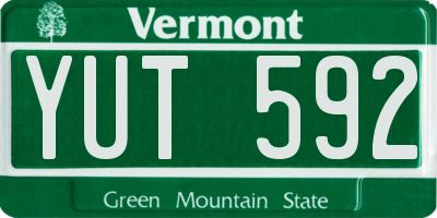 VT license plate YUT592