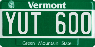 VT license plate YUT600