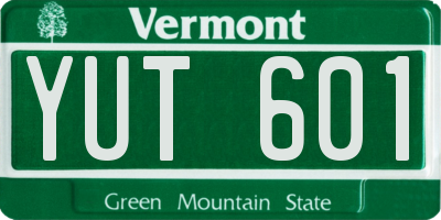 VT license plate YUT601