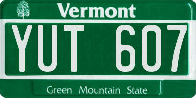 VT license plate YUT607