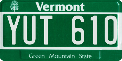 VT license plate YUT610