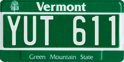 VT license plate YUT611
