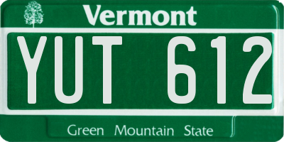 VT license plate YUT612