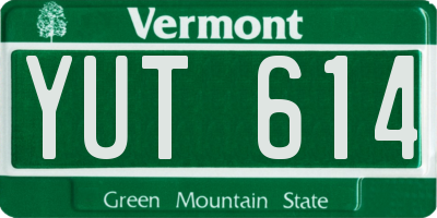 VT license plate YUT614