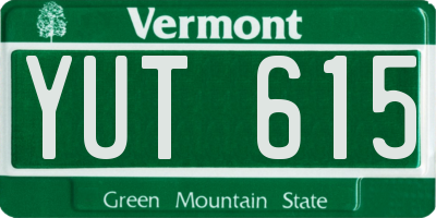 VT license plate YUT615