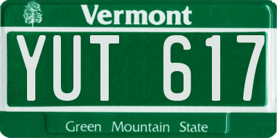 VT license plate YUT617