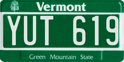 VT license plate YUT619