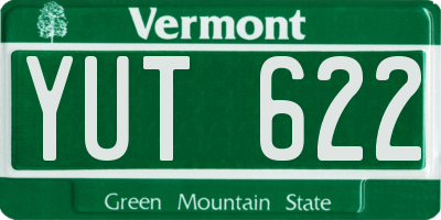 VT license plate YUT622