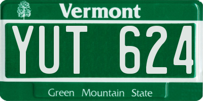 VT license plate YUT624
