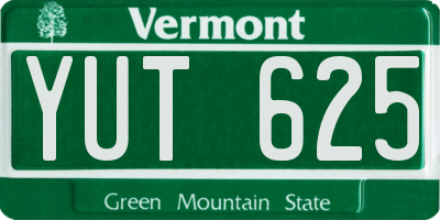 VT license plate YUT625