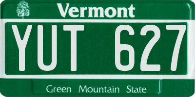 VT license plate YUT627