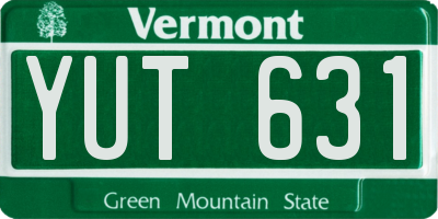 VT license plate YUT631