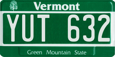 VT license plate YUT632