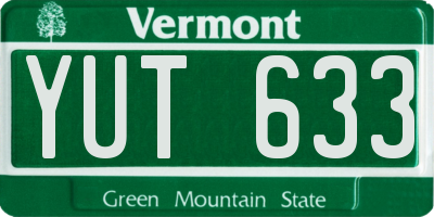 VT license plate YUT633