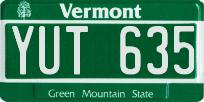 VT license plate YUT635