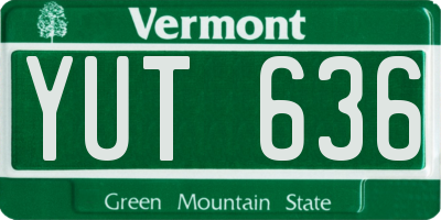 VT license plate YUT636
