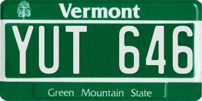 VT license plate YUT646