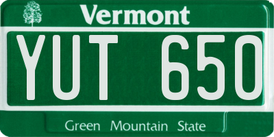 VT license plate YUT650