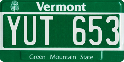 VT license plate YUT653