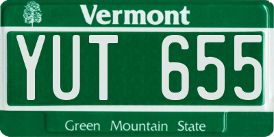 VT license plate YUT655