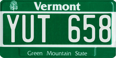 VT license plate YUT658