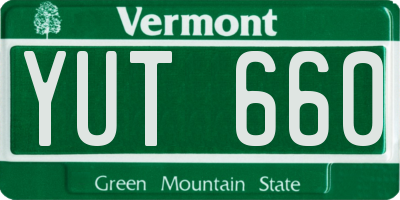 VT license plate YUT660