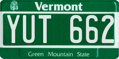 VT license plate YUT662