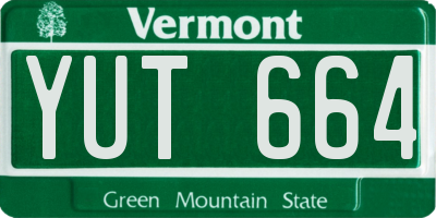 VT license plate YUT664