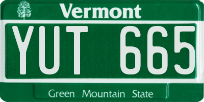 VT license plate YUT665
