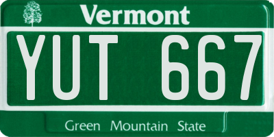 VT license plate YUT667