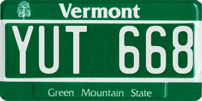 VT license plate YUT668