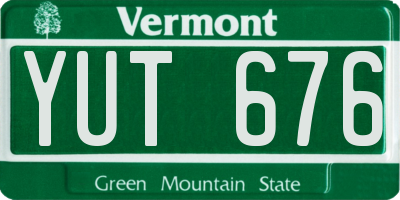 VT license plate YUT676