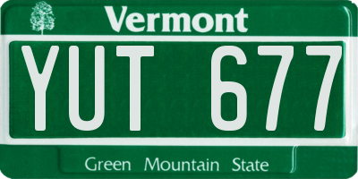 VT license plate YUT677