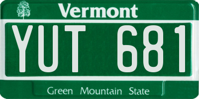 VT license plate YUT681
