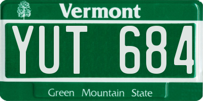 VT license plate YUT684