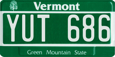 VT license plate YUT686