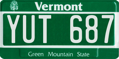 VT license plate YUT687