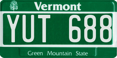 VT license plate YUT688