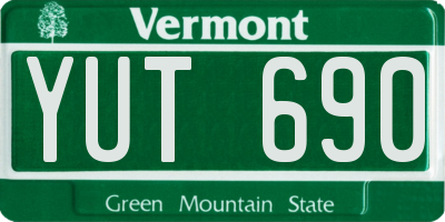 VT license plate YUT690