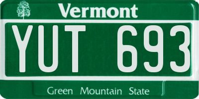 VT license plate YUT693