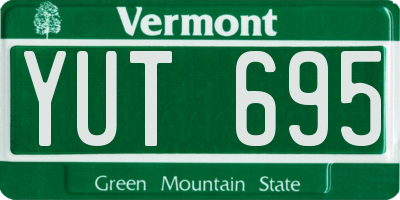 VT license plate YUT695